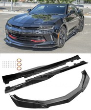 Glossy Black Front Lip Side Skirts For 16-18 Camaro Lt Ls Rs Plastic Zl1 Style Glossy Black Front Lip Side Skirts For 16-18 Camaro Lt Ls Rs Plastic Zl1 Style