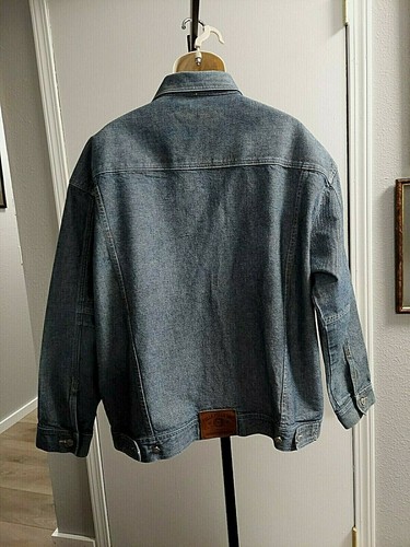 Pelle Pelle Marc Buchanan Men's Retro Vintage Blue Denim Jean Jacket, Size XL - Picture 4 of 12