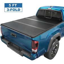 5ft Short Hard 3-fold Tonneau Cover For 2016-2023 Toyota Tacoma Truck Bed