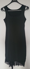 Womens Midi Black Dress Size Small UK 10 Sleeveless Formal Casual Lightweight