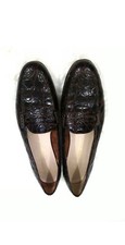 Authentic Women's SALVATORE FERRAGAMO Penny Brown Crocodile Loafer 5 1/2 B