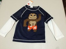 NWT Gymboree Boys Swimsuit Monkey Rash Guard Shirt Toddler UPF 50 Toddler sizes