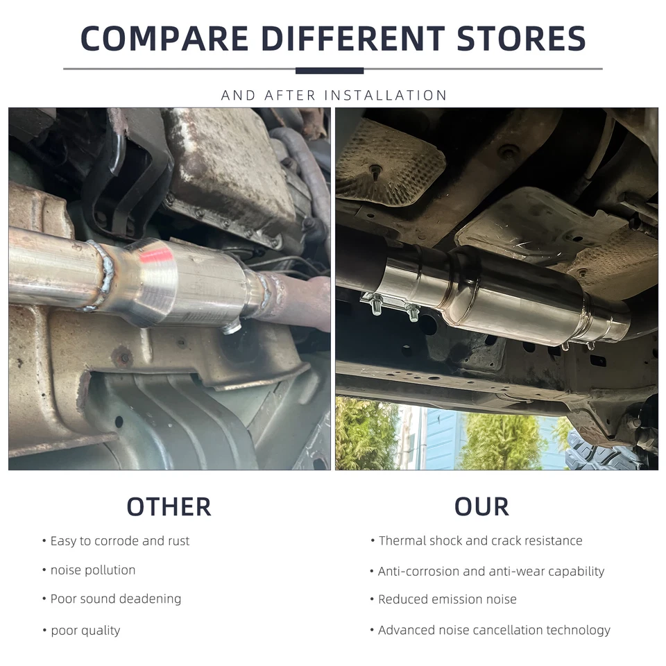 For Lexus RX350 400 500 3'' Inlet/Outlet Muffler Resonator Exhaust Deep Tone 12" - Image 2 of 4