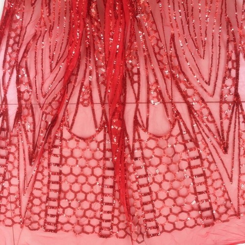 Pailletten Netz Bestickt Stoff Tüll Voile Hochzeit Ball Kleid Kostüm Glänzend - Bild 14 von 19