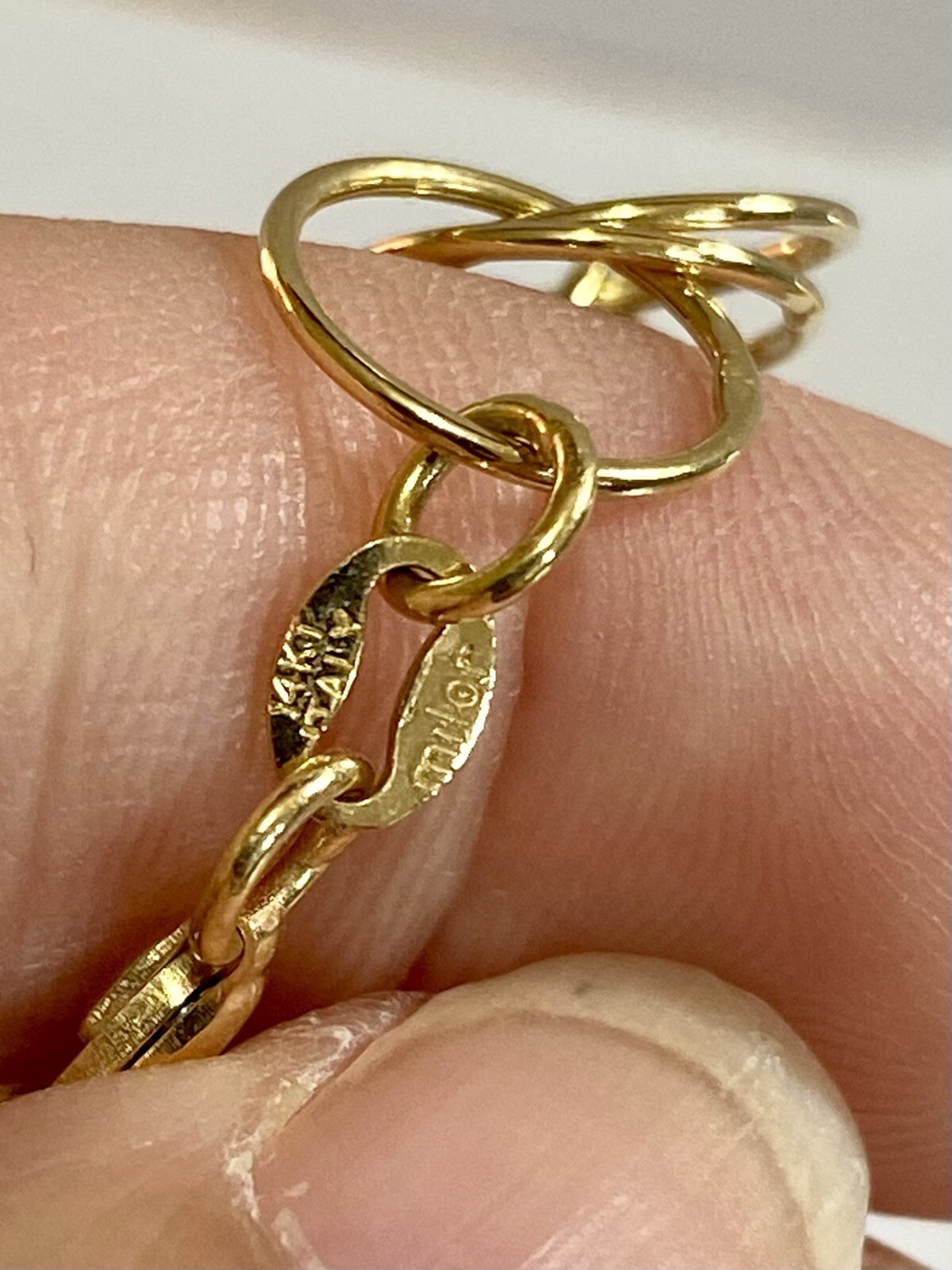 MILOR SOLID 14K YELLOW GOLD INTERLOCKING CIRCLES … - image 4