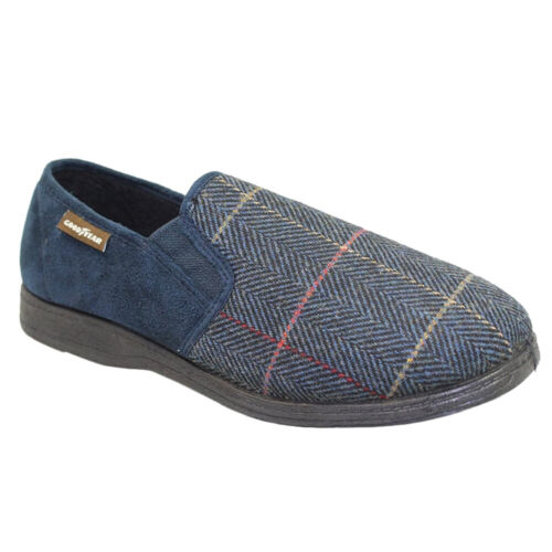 Goodyear Mens Harrison Tweed Slippers (GS247) - Afbeelding 1 van 14
