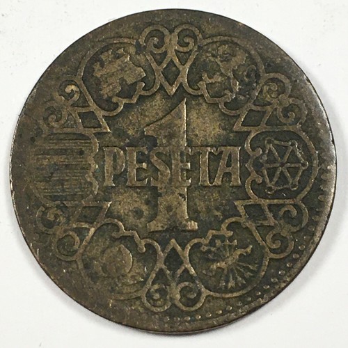 1944 Spain 1 Peseta - Very Good (VG) KM#767 - 6467 - Picture 2 of 3