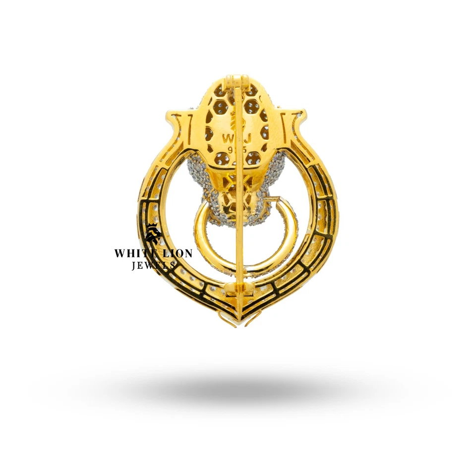 Брошь позолоченная серебро 925 пробы с фианитом Jaguar Panther - Изображение 4 из 4