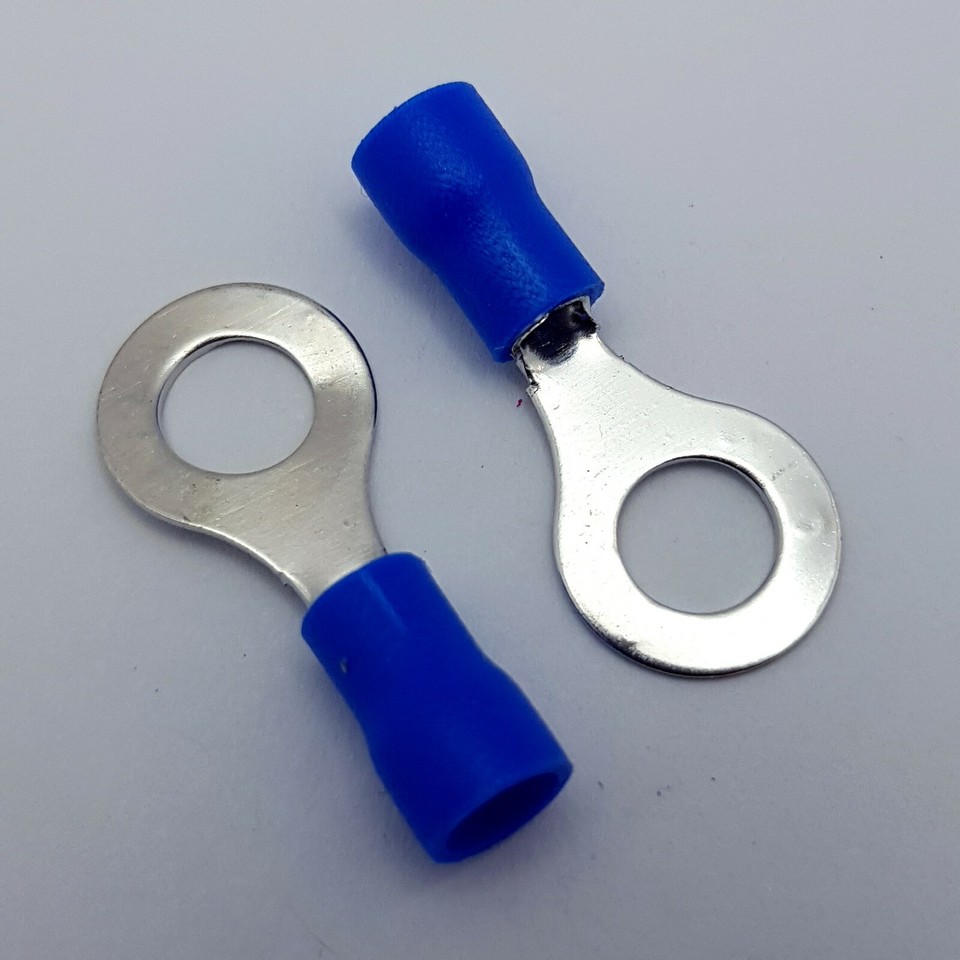 Round Crimp Insulated Ring Terminals Round Electrical Splice Crimp Connector Hole ...
