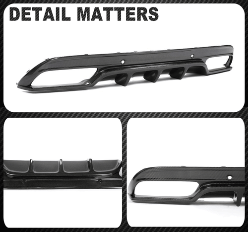 Difusor de carbono parachoques difusor trasero para Mercedes W205 C300 C43 C63AMG 15-19 - Imagen 11 de 12