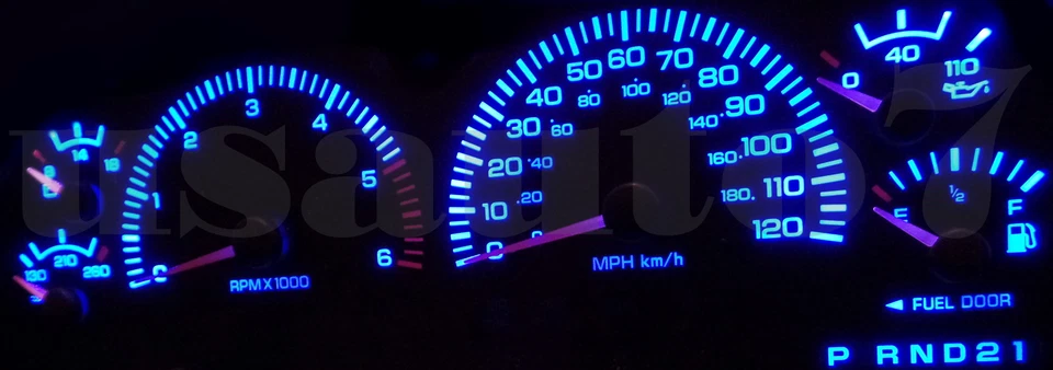 Dash Cluster Gauge AQUA BLUE SMD LEDs LIGHTS KIT Fits 97-03 Dodge Dakota Durango Foto 2 de 4