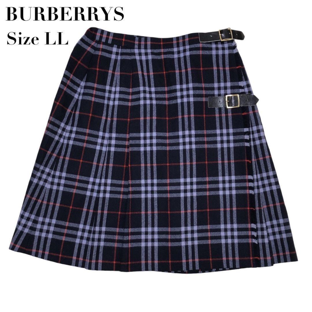 Burberrys Nova Check Belted Wrap Skirt LL Vintage