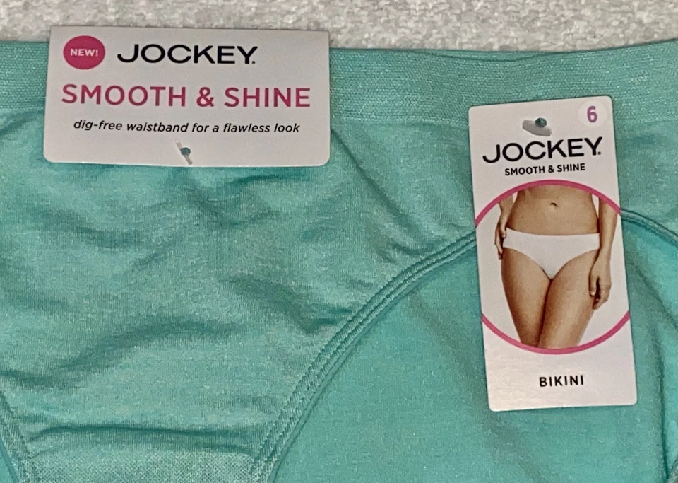 Braguita de bikini JOCKEY suave y brillante sin costuras verde menta para mujer talla M 6 Foto 4 de 4