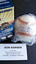 Ron Hansen Autographed R.O.Y. Baseball Tristar Authenticated Orioles Yankees