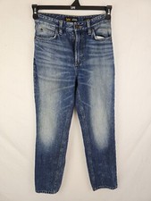 Vintage Lee USA Made High Waist Mid Wash Jeans Size 26 Medium Ankle Distressed