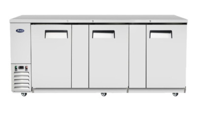 Atosa MBB90GR 90'' Three Section Back Bar Cooler with Solid Door, 30 cu. ft. NSF