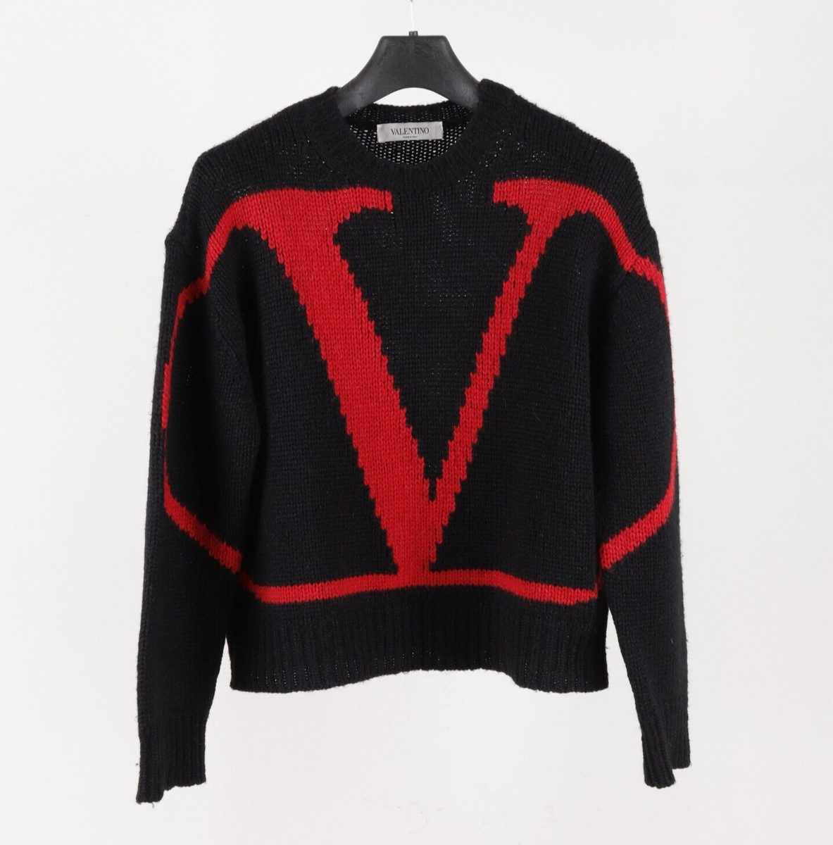 Women's Valentino V Logo Alpaca Polyamide Black Sweater Size Women's Valentino V Logo Alpaca Polyamide Black Sweater Size