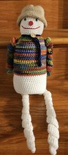 Stuffed Crochet 10" Toy Colorful Sweater Fixed Hat Spiral Arms Legs