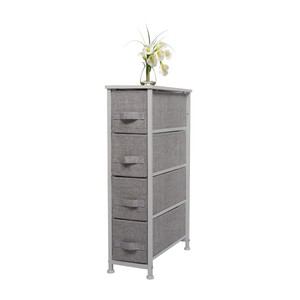 Chest Fabric Storage 4 Drawers Dresser Tall Narrow Tower ...