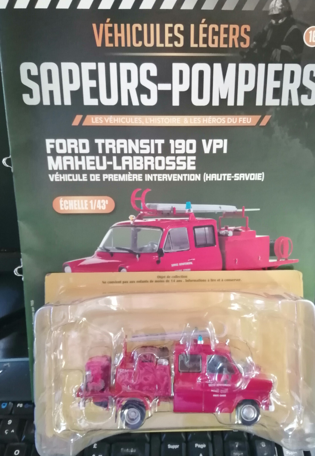 Camion Sapeurs-Pompiers Ford Transit 190 VPI Maheu-Labrosse miniature 1/43 en métal rouge