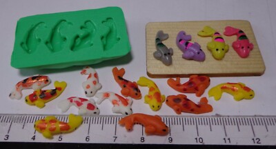   Maßstab 1:12 4 Koicarp Silikon Gummi Form B Puppenhaus Miniatur Fisch Acc
