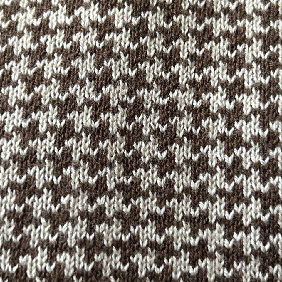 Chaleco de golf Paul Fredrick XL marrón pata de gallo tejido algodón cuello en V para hombre nuevo sin etiquetas Foto 3 de 4