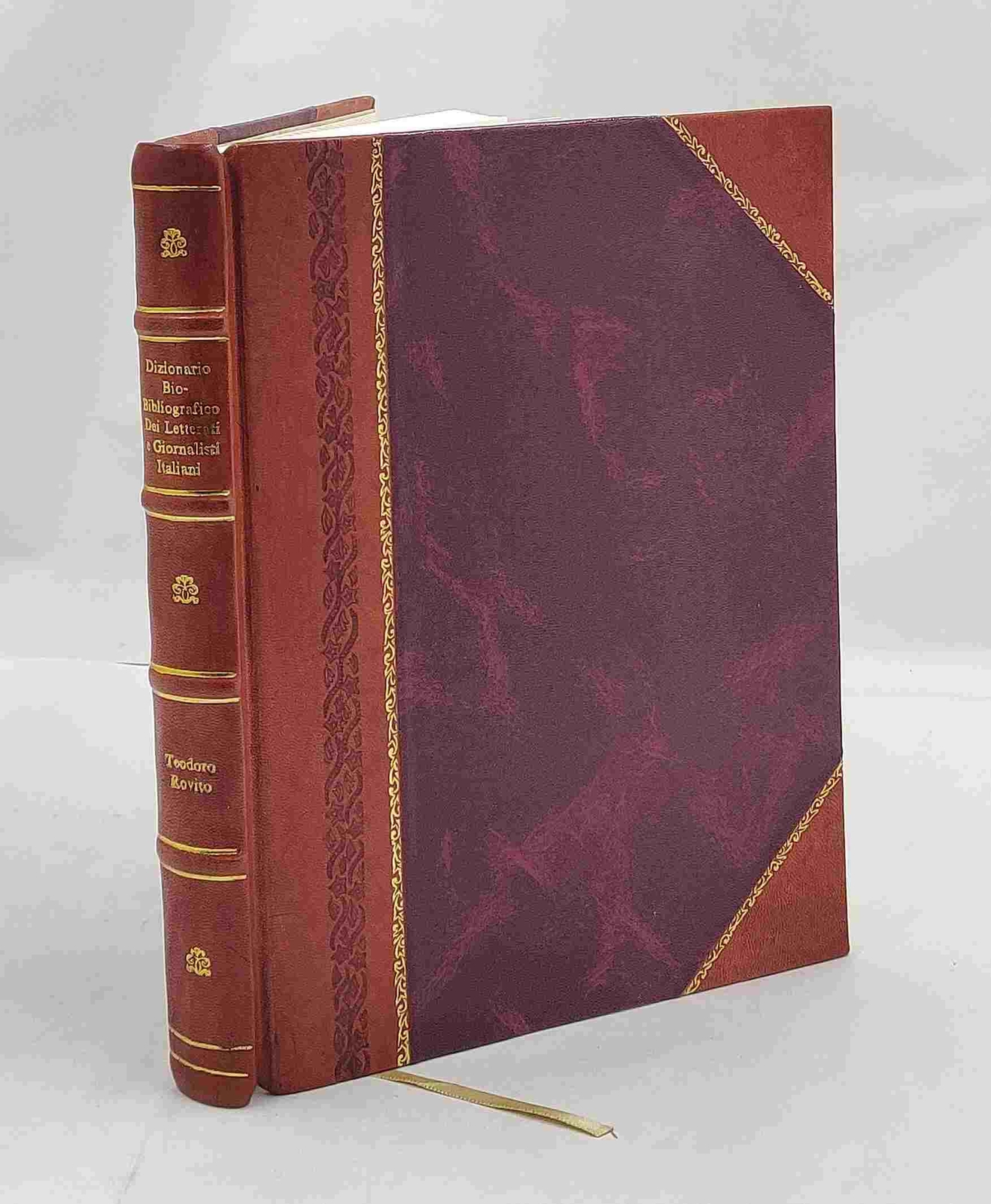 Leather Bound Italian Literary and Journalistic Bio-Bibliographical Dictionary