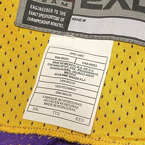 Nike Authentique Kobé Pratique Lakers NBA Maillot Basketball Air Jordan Shaq - Photo 11 sur 11