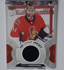 CRAIG ANDERSON 2017-18 Upper Deck Series 1 Hockey UD Game Used Jersey #GJ-CA