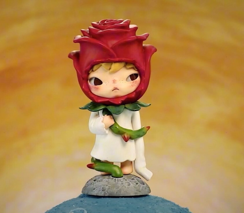 POP MART Hirono×Le Petit Prince Series The Rose Figure Toy Opened