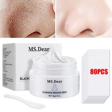 Blackhead Remover with 80pcs Strips Deep Cleansing Peel Off Mask for Nose & Face