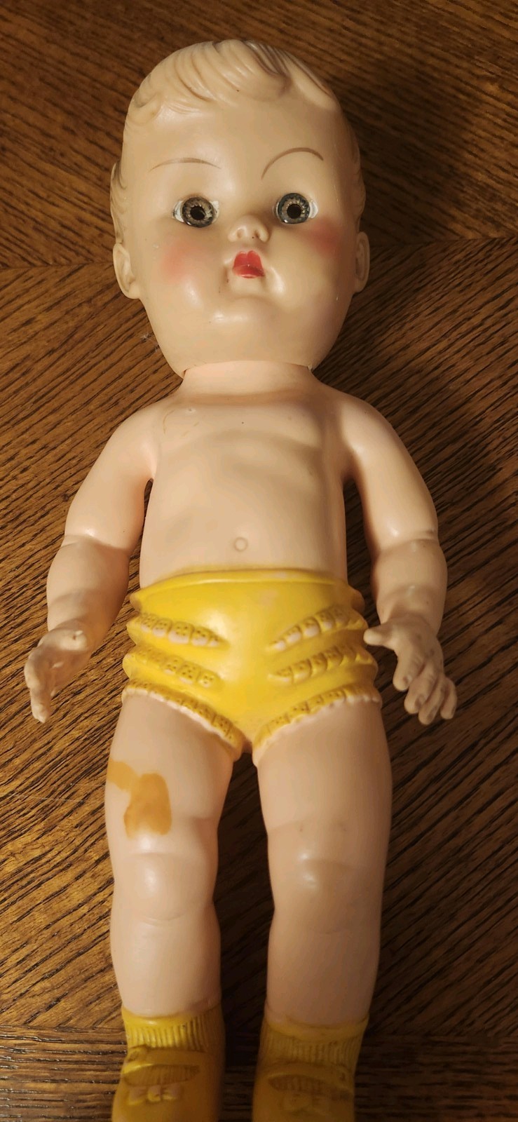 Vintage 1950s Sun Rubber TOD-L-TOT 10" Baby Boy Doll with Squeaker