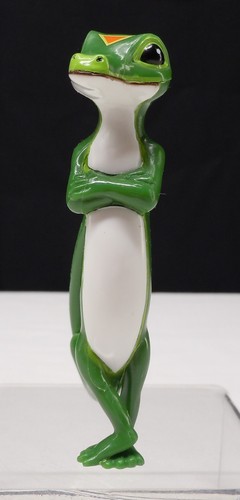 Vintage Geico Insurance Gecko Advertising Lizard 4" Plastic Figure Carabiner