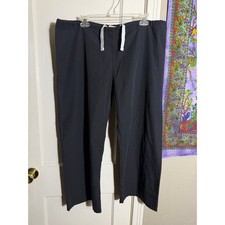 Urbane Scrubs Black Petite Scrub Pants Large Elastic Waist Drawstring Uniform