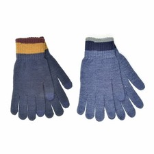 2 Pack Mens Knitted Touchscreen Striped Gloves For Phones Tablets iPhone iPad