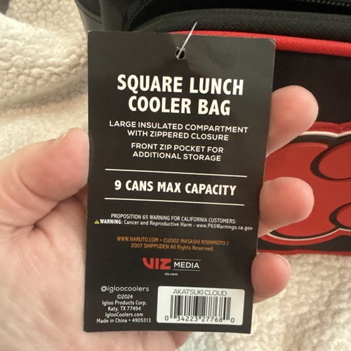 Bolsa de almuerzo de anime Iglú enfriador NARUTO SHIPPUDEN 9 latas capacidad nueva con etiquetas - Imagen 8 de 8