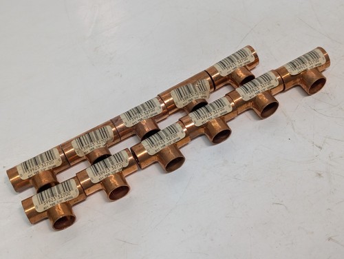 Lot of 11: Nibco 611 Tee 1/2" 5P098 Wrought Copper Solder Connector Fittings