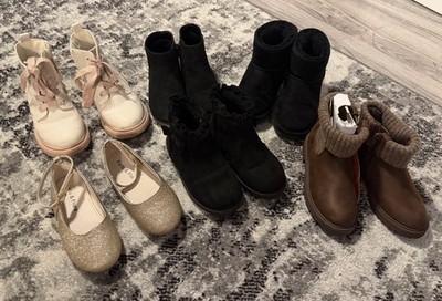 Toddler Girl Boot and Flat Bundle of Shoes Size 10 GUC 1 NWT