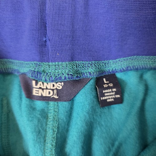 Lands End Pants Boys Large 10-12 Blue Spade Joggers Cuffed Fleece Lounge Youth - Picture 5 of 11