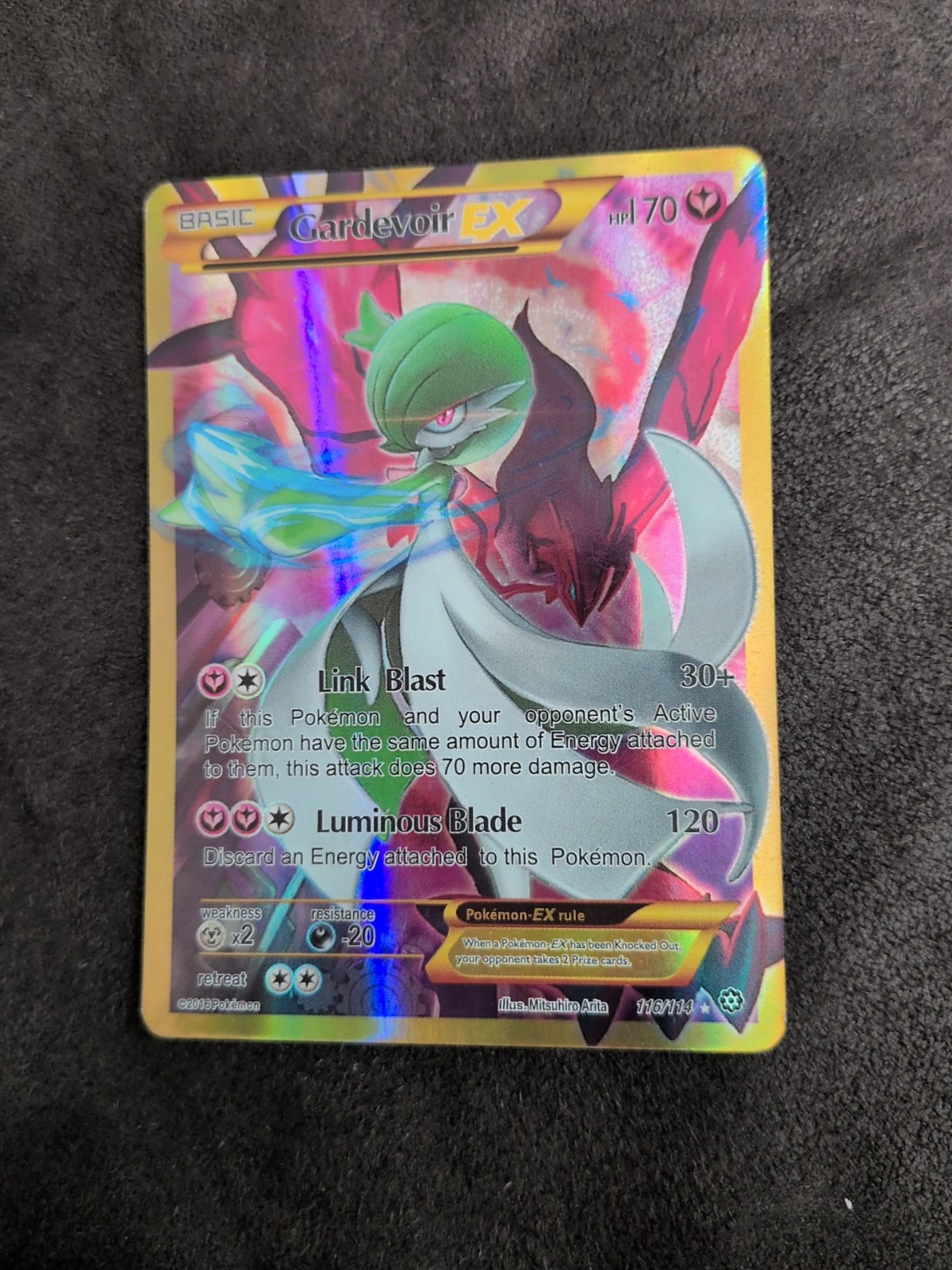 Gardevoir EX 116/114 Steam Siege Full Art Secret Rare Gold Border Pokémon NM