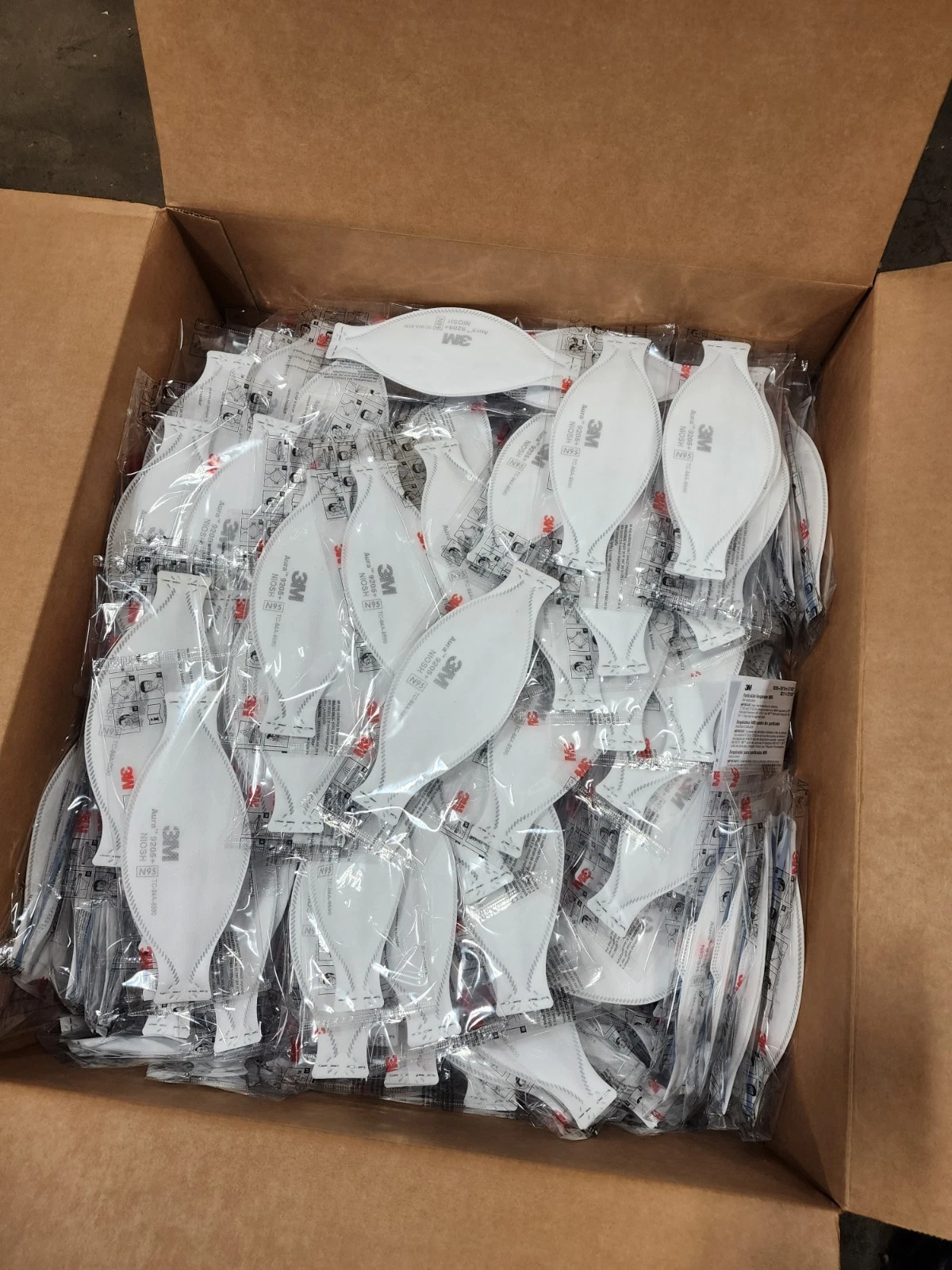 Case of 440 3M Aura 9205+ N95 NIOSH Approved individually sealed Masks