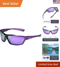 Lightweight Unisex Wrap Around Sunglasses with Polarized Lenses and UV400 Shield