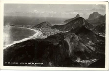 RPPC Rio de Janeiro Brazil ~ Pao de Assucar Mountain ~ real photo postcard