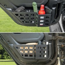Metal Rear Door Storage Pockets Compatible with 2018-2025 Jeep Wrangler JL JL...