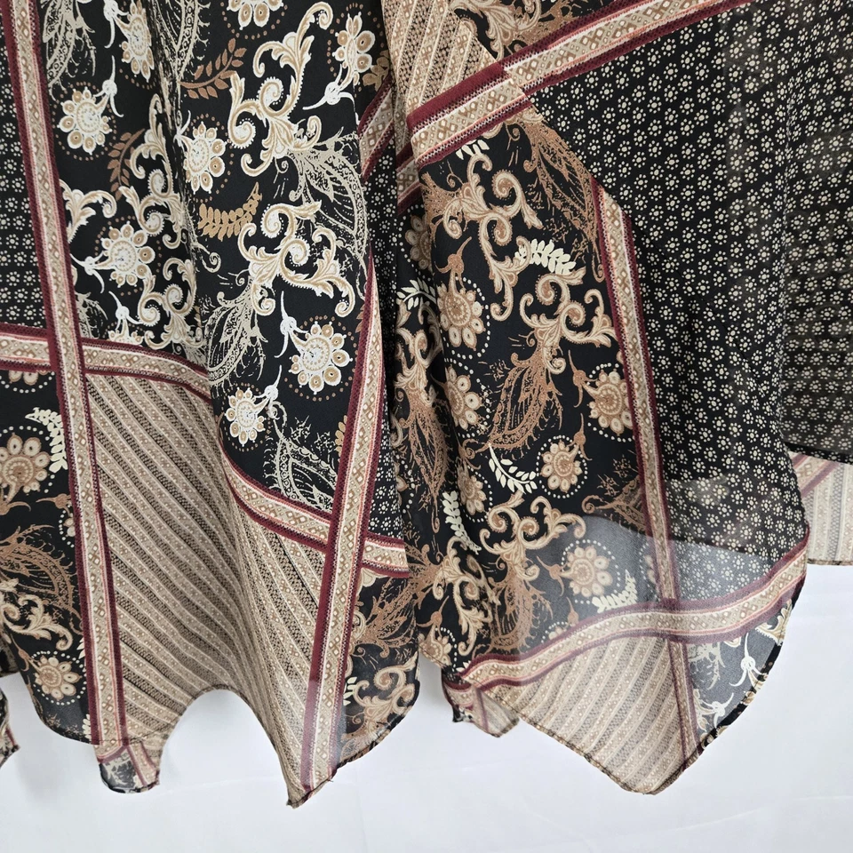 复古 Emma James 女式 12 码波西米亚拼布长裙 Y2K 手帕下摆 — 第 2/4 张图片