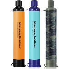 Outdoor Water Filter Personal Filtration Straw Emergency Survival Gear, 1-6 Pack