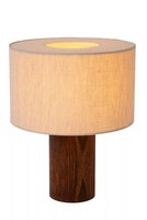 Tischleuchte Schlafzimmer Blendarm Holz Stoff Braun 31,5 Cm E27 Nachttisch Lampe