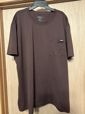 Genuine Dickies Men's Short Sleeve With Pocket Work Shirt Brown 2 XL