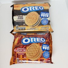Lot of 2 Limited Edition Oreos - Chicken Waffles And Deep Fried Oreo