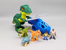 Imaginext Jurassic World Raptor Recon Helicopter Figures Dinosaurs Set